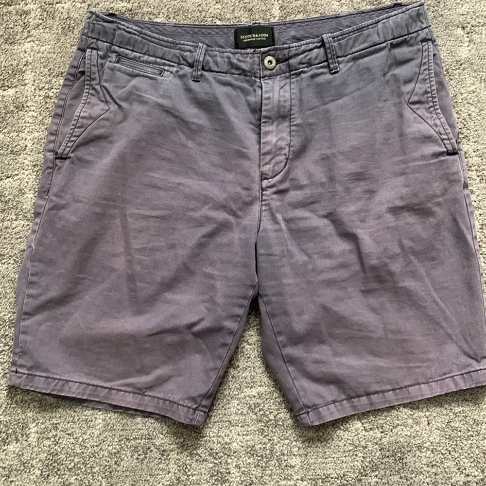 Scotch & Soda Washed Khaki Shorts - Purple